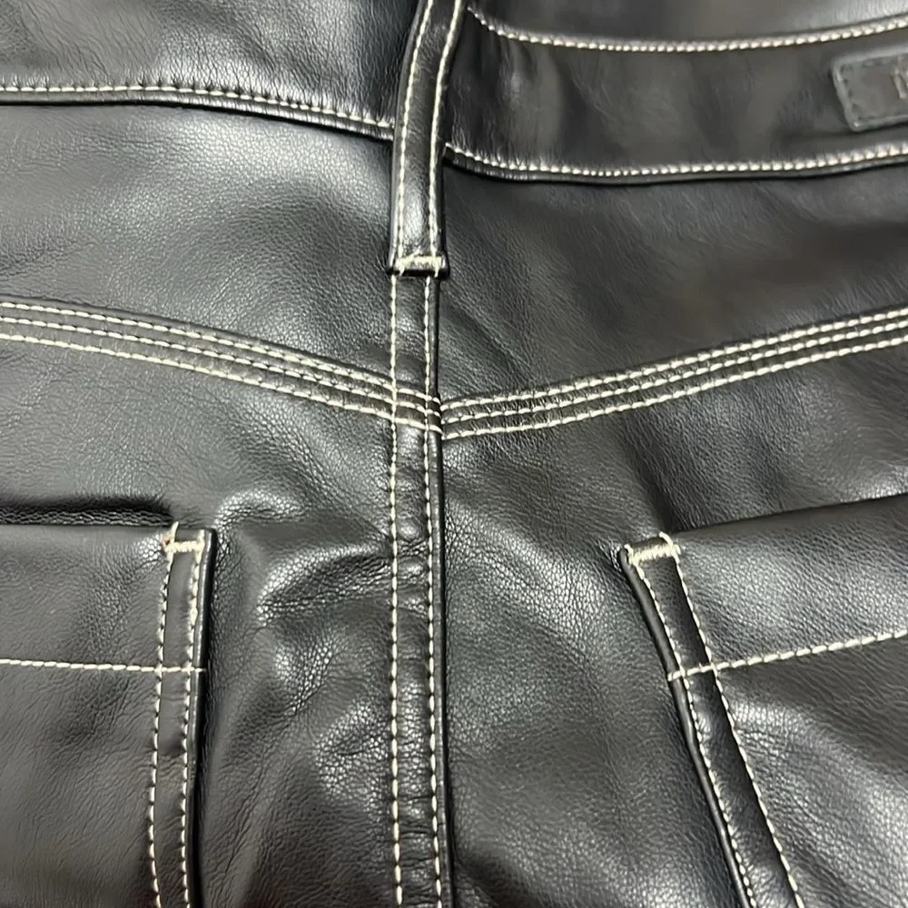 BLANKNYC Vegan Leather Black (City Bound) Carpenter Pants size 30 NWT